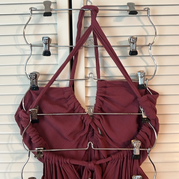 Free People Rosetta Dress Elegant Backless Burgundy/Wine Dress size Small - Picture 6 of 16